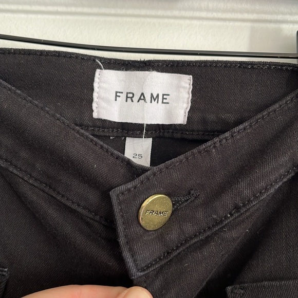 FRAME Le Bardot Crop Flare, Black Noir - 25 - Picture 6 of 8